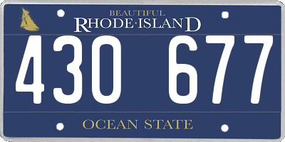 RI license plate 430677