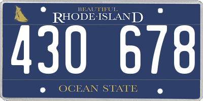 RI license plate 430678