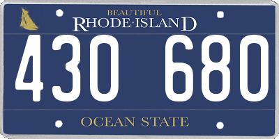 RI license plate 430680