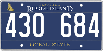 RI license plate 430684