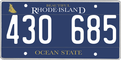 RI license plate 430685