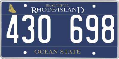RI license plate 430698