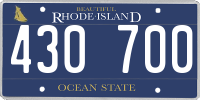 RI license plate 430700