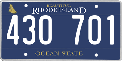 RI license plate 430701