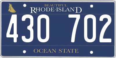 RI license plate 430702
