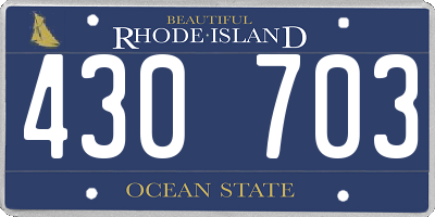RI license plate 430703