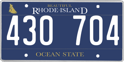 RI license plate 430704