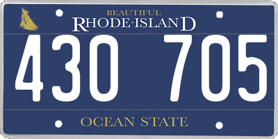 RI license plate 430705
