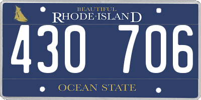 RI license plate 430706