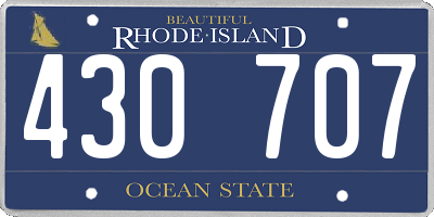 RI license plate 430707