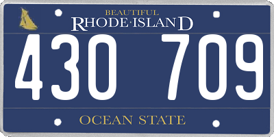 RI license plate 430709