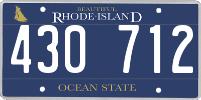 RI license plate 430712