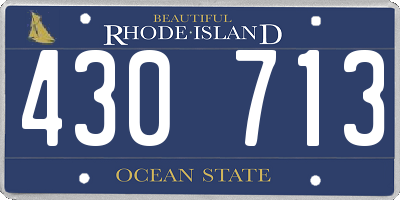 RI license plate 430713