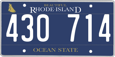 RI license plate 430714