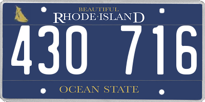 RI license plate 430716