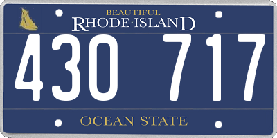 RI license plate 430717