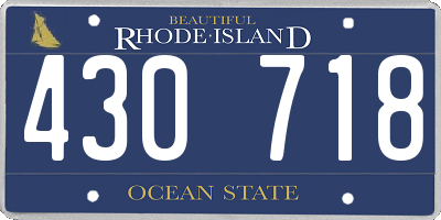 RI license plate 430718