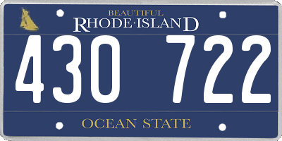 RI license plate 430722