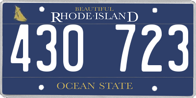 RI license plate 430723