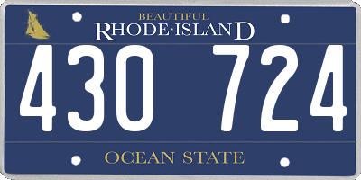 RI license plate 430724