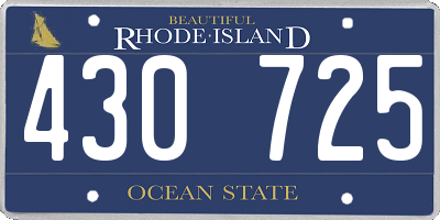 RI license plate 430725