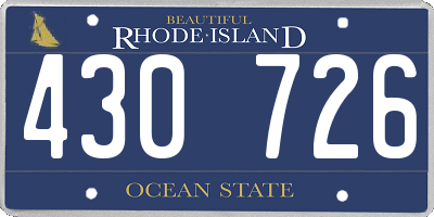 RI license plate 430726