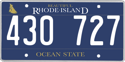 RI license plate 430727