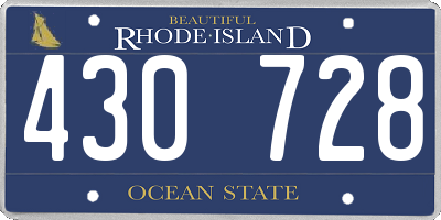 RI license plate 430728