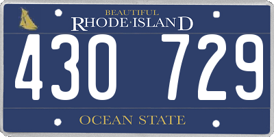 RI license plate 430729