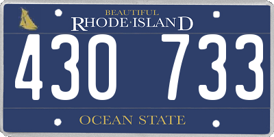 RI license plate 430733