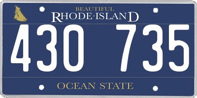 RI license plate 430735