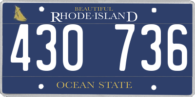 RI license plate 430736