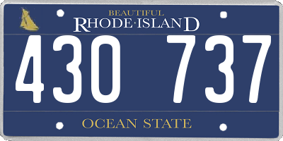 RI license plate 430737