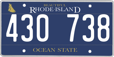 RI license plate 430738