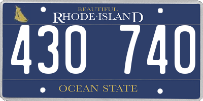 RI license plate 430740
