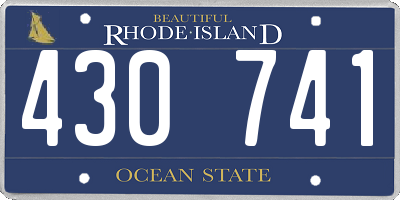 RI license plate 430741