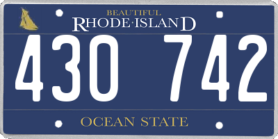 RI license plate 430742