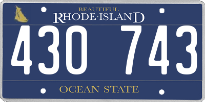 RI license plate 430743