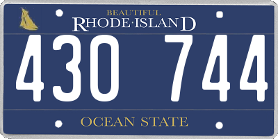 RI license plate 430744
