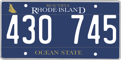 RI license plate 430745