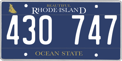 RI license plate 430747