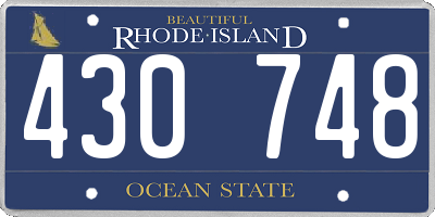 RI license plate 430748