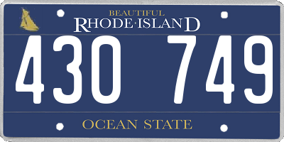 RI license plate 430749