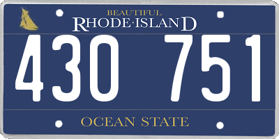 RI license plate 430751