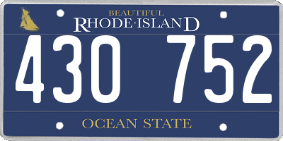 RI license plate 430752