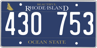 RI license plate 430753