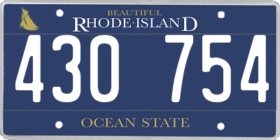 RI license plate 430754