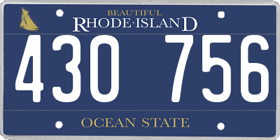RI license plate 430756