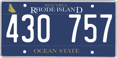 RI license plate 430757