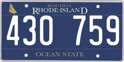 RI license plate 430759